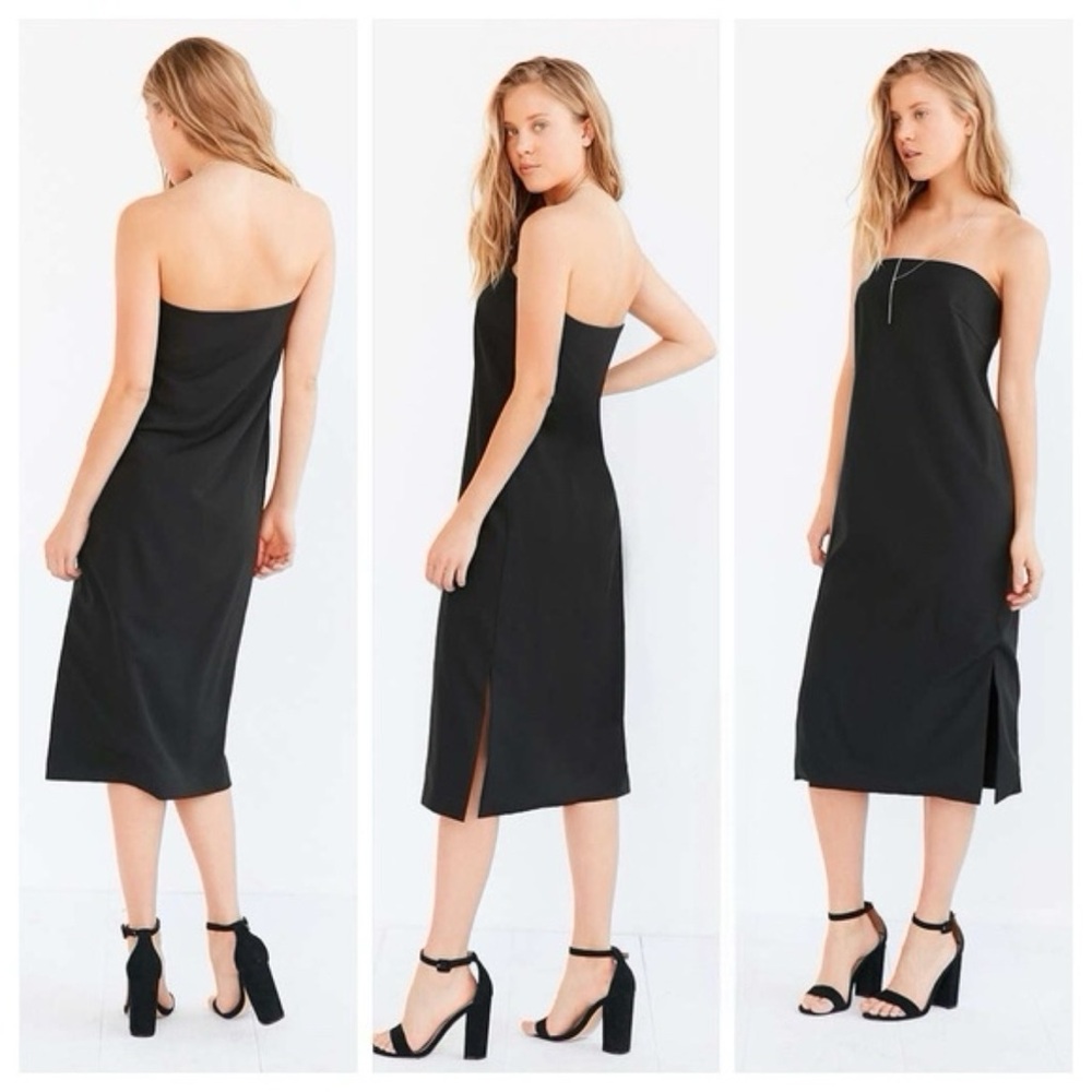 Urban Outfitters Silence + Noise Shapeless Strapless Midi Dress Minimalist Vibe